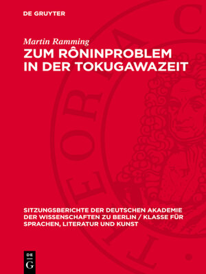 cover image of Zum Rôninproblem in der Tokugawazeit